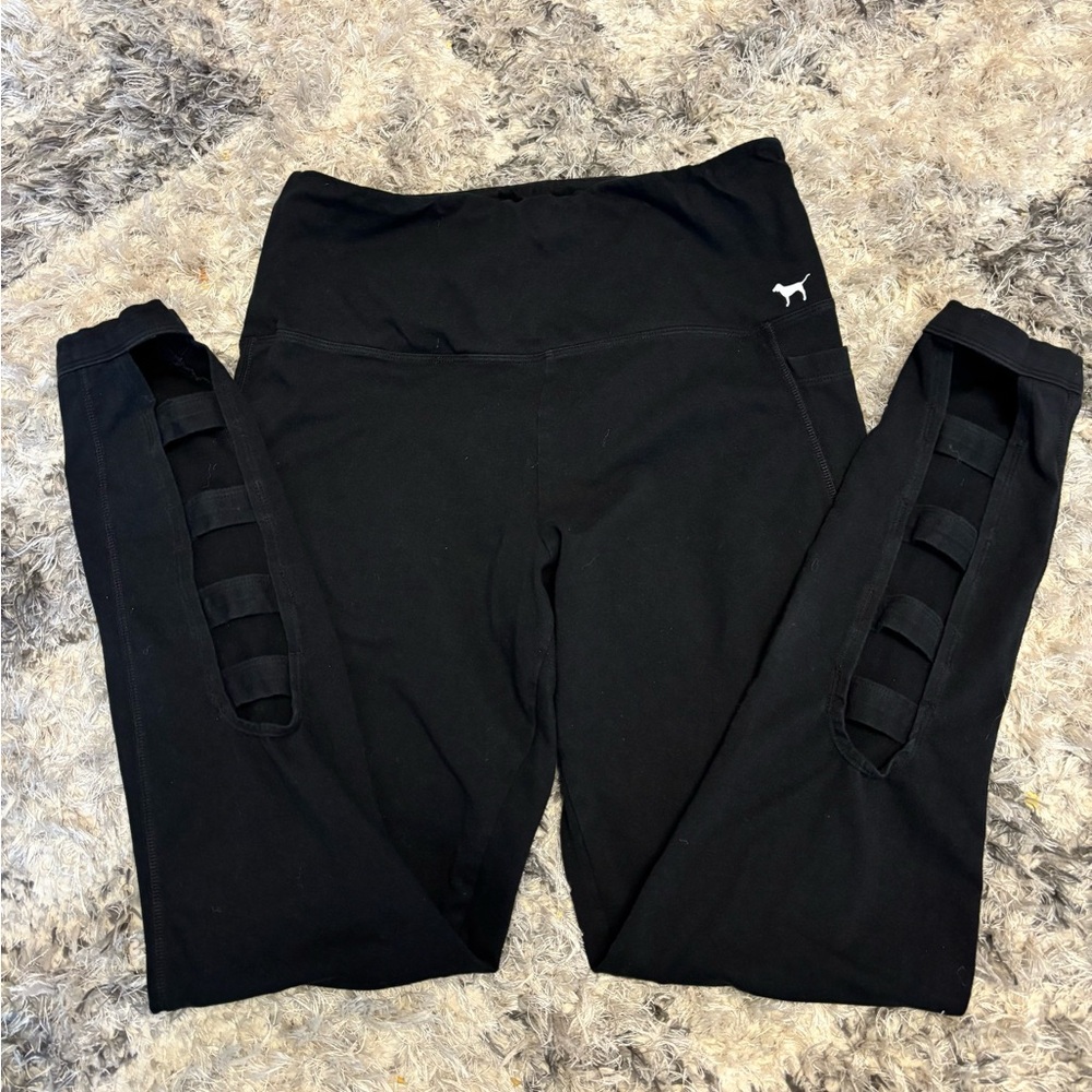 Victoria's Secret Kids Black Leggings with Side Straps